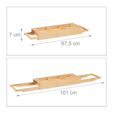 Relaxdays Extendable Bathtub Shelf with Feet