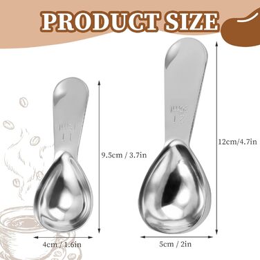 Набір мірних ложечок з нержавіючої сталі MesslöFfel 15ml & 30ml (2 шт.) для кави, цукру та інших продуктів