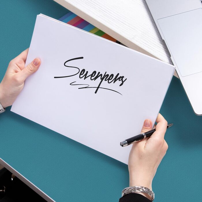 Підкладка на стіл 80x40 см з PU-шкіри, килимок для миші, захист столу, антиковзаюча підкладка для офісу та дому (Хimmelblau, 80 x 40 см)