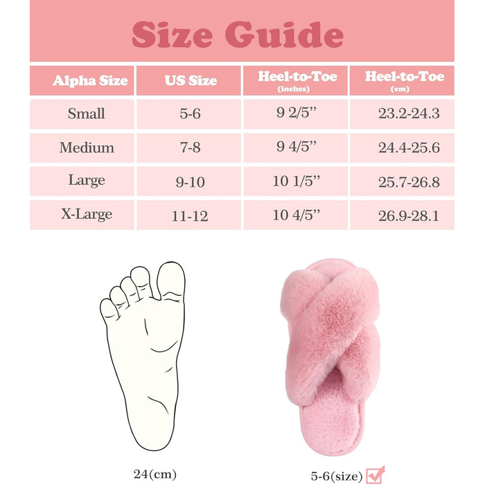 Тапочки жіночі Ankis з плюшу, теплі зимові, з перехресними ремінцями, з піною Memory, відкриті пальці, пухнасті, для дому та вулиці (білі, чорні, сірі, рожеві, верблюжі), 38/39 EU, рожеві