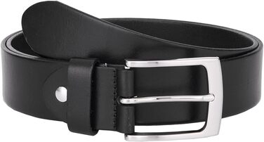 Чоловічий шкіряний ремінь BELTER 38 мм, чорний. Джинсовий ремінь з подарунковою коробкою, розмір L (32W-35W, 105 см)