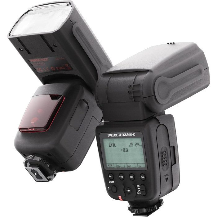 Фотоспалах PHOTOOLEX FK580-C для Canon DSLR: GN60, TTL, 1/20000s, 2.4G, швидке перероблення