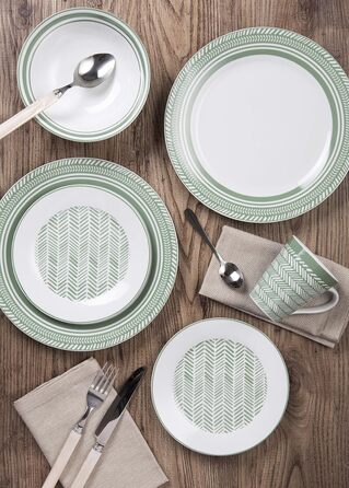 Сервіз столовий на 4 особи, 16 предметів, вінтажний дизайн, сумісний з мийною машиною та мікрохвильовою піччю