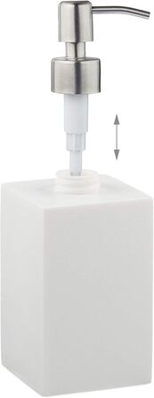 Дозатор для мила Relaxdays 300 мл, наповнюваний, для ванної/кухні, білий, з нержавіючою сталею