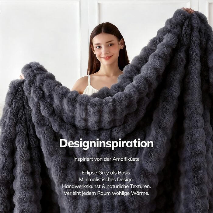 Електрична ковдра Keenstone з 9 рівнями нагріву, автоматичним вимкненням, машинне прання, антрацитовий колір