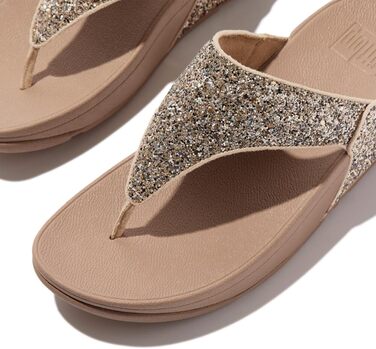 Шльопанці жіночі FitFlop Lulu Glitter бежеві з підтримкою стопи, 37 EU