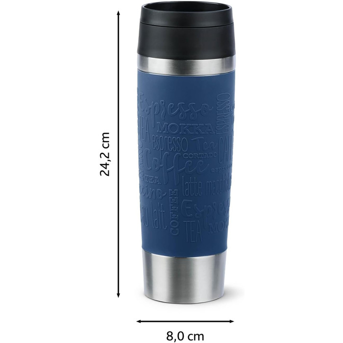 Термокружка Emsa N20220 Travel Mug Classic, 0,5 л, нержавіюча сталь, 6 год гаряча, 12 год холодна, герметична, для подорожей