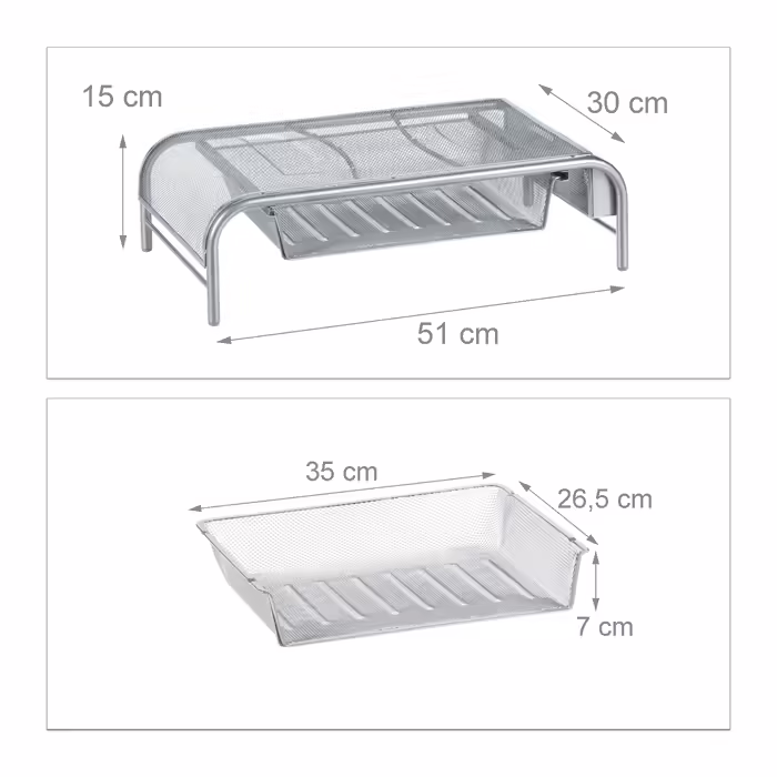 Relaxdays Monitor Stand with Drawer