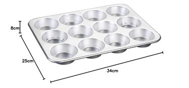 Nordic Ware Muffin Tin with High Sides, 12 Cups, Natural Color