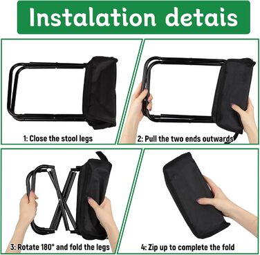 Складний стільчик-пуф для кемпінгу та відпочинку: туристичний, для риболовлі, дачі, пляжу (150 кг)