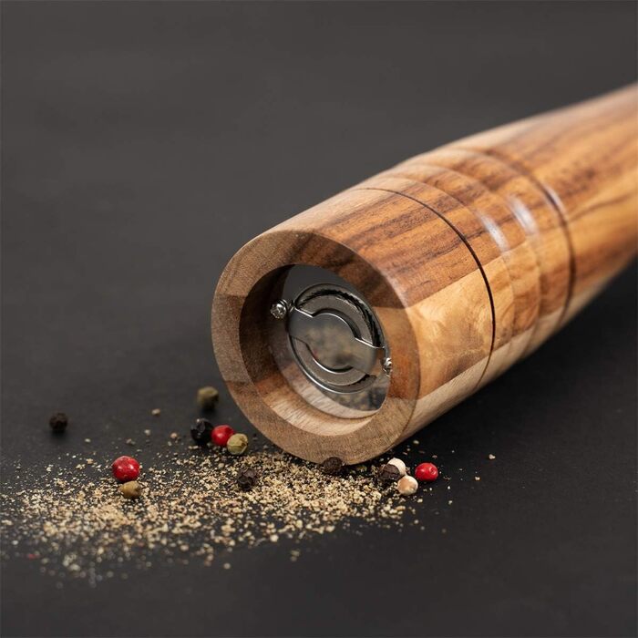 DeroTeno pepper mill made of acacia wood with stainless steel grinding mechanism, H 30 cm