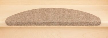 Kettelservice-Metzker Stair Treads / Step Mats, Ramon Half-Round - 15 pcs. Beige - without plastic corner pieces, 15 pcs. Half-Round Beige