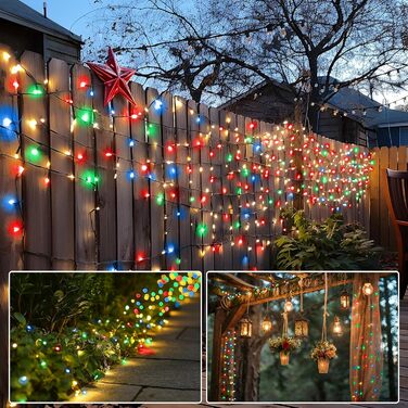 LED гірлянда для декорування приміщень та вулиці, 100 м, 800 LED, 8 режимів, таймер, пам'ять, тепле світло. Підходить для ялинки, вечірки, весілля, саду, балкону.