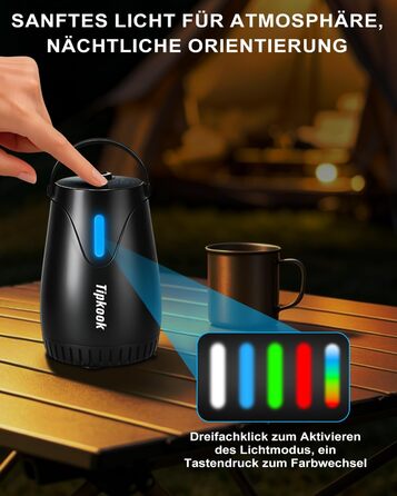 Портативний душ для кемпінгу з LED підсвіткою, акумулятором 8000mAh та дисплеєм температури - 5 режимів, фільтр PP для кемпінгу, піших прогулянок, домашніх тварин, життя в автодомі