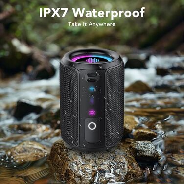 Bluetooth колонка 15W, портативна, водонепроникна IPX7, 12 год автономії, TWS, для спорту, вечірок, подорожей - Dark