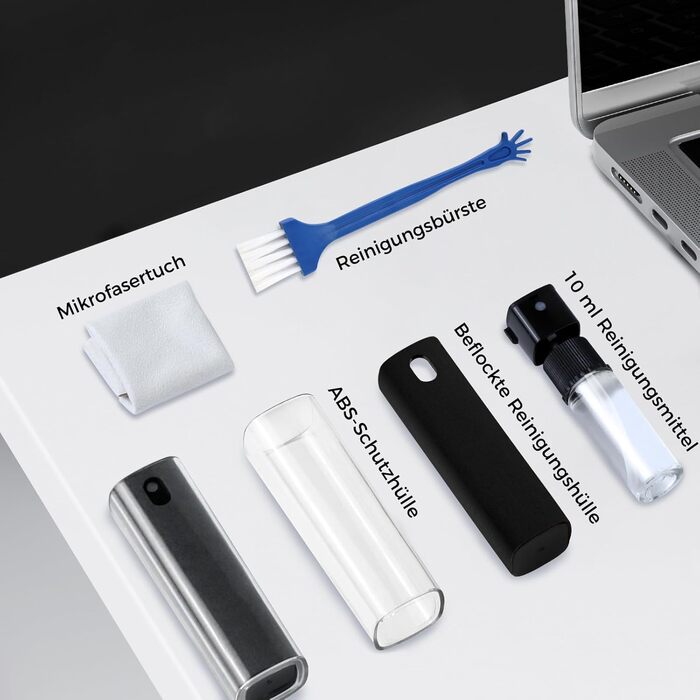 Очищувач екрану для телефону: 2 шт. (сірий + рожевий) | iPhone, монітор, планшет | з щіткою | 10 мл