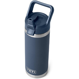 YETI Rambler C Straw Bottle, Stainless Steel Vacuum Insulated Bottle with Straw Cap, 18 oz (532 ml) (Navy)