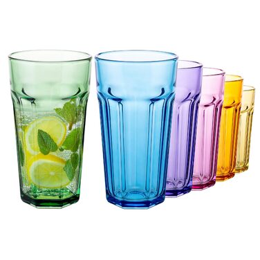Бокали для коктейлів XXL Caipirinha Highball 630 мл, набір 6 шт Alva – склянки для лонгдрінків, води, соку, кави, без свинцю, для мийки посуду
