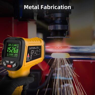 Безконтактний інфрачервоний термометр BSIDE H3 для вимірювання високих температур (-50°C ~ 1400°C) з LCD дисплеєм. Підходить для HVAC, печей, промисловості, металургії.