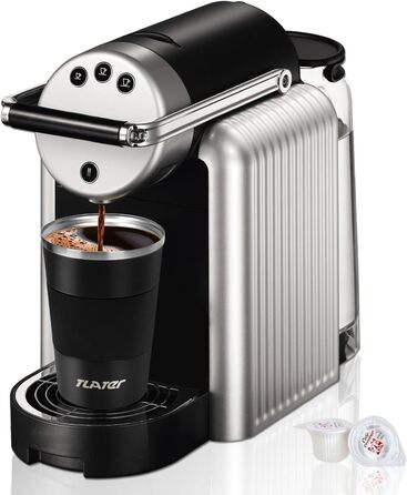 Термокружка для кави з кришкою, 380 мл, з подвійними стінками, з нержавіючої сталі, для гарячих та холодних напоїв, кави, води та чаю (чорна)