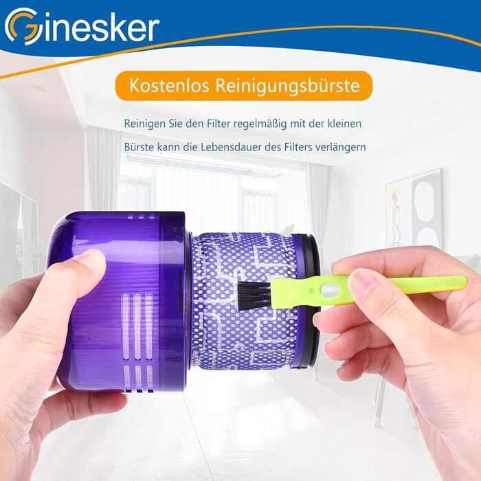 Фільтри для пилососа Dyson V7 V8: комплект 2 шт. HEPA, замінні, для моделей Animal та Absolute (# DY-96566101, DY-96747801)