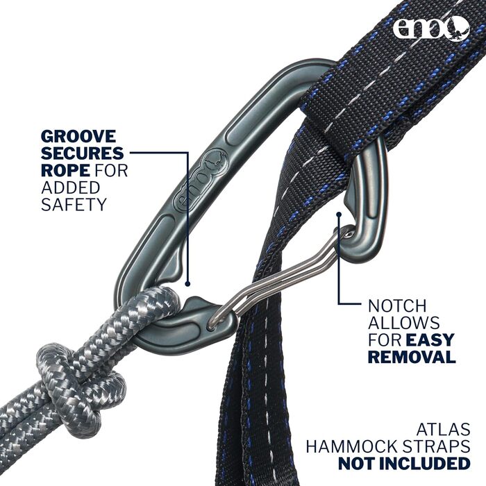 Гамак подвійний ENO DoubleNest Print Berge Zum Meer, сірий - для кемпінгу, 1-2 особи