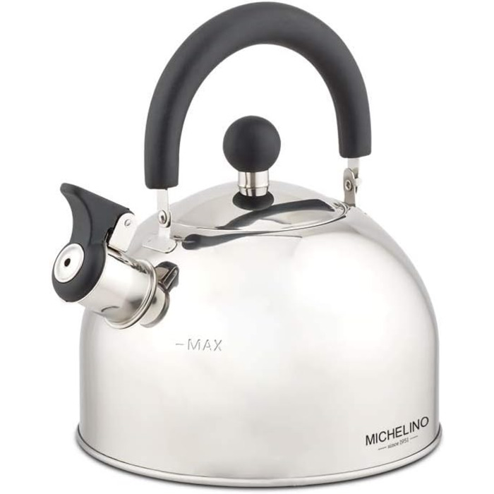 Чайник-свисток Michelino з нержавіючої сталі - складний носик - індукційний (1,5 л)
