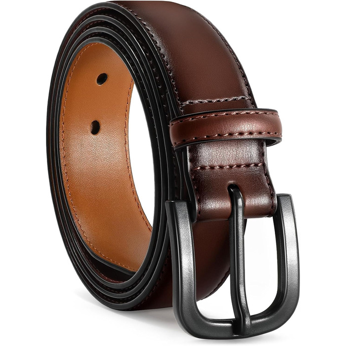 Чоловічий шкіряний ремінь VONMELLI без металу, TSA-сертифікований, для джинсів, з гіпоалергенною застібкою, розмір пояса 48-52