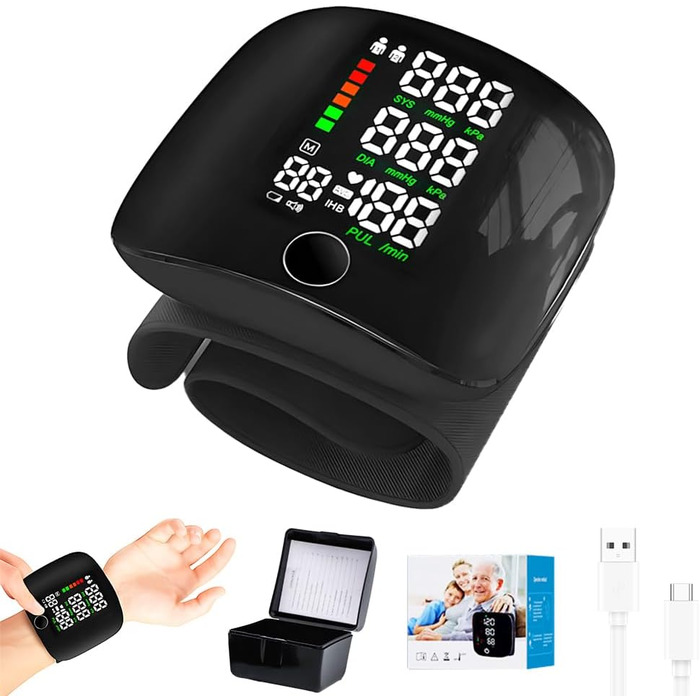 Тонометр на зап'ясті ADDLIVE Digital - точний вимір артеріального тиску з LCD-дисплеєм та пам'яттю на 99 показників, автоматичне озвучування (німецька мова)