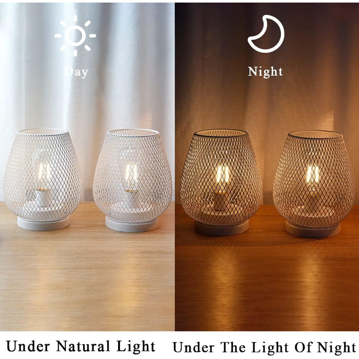 LED ліхтар JHY DESIGN 2 шт. з металевого каркасу, акумуляторний, бездротовий, 17 см, індустріальний стиль, для дому та декору