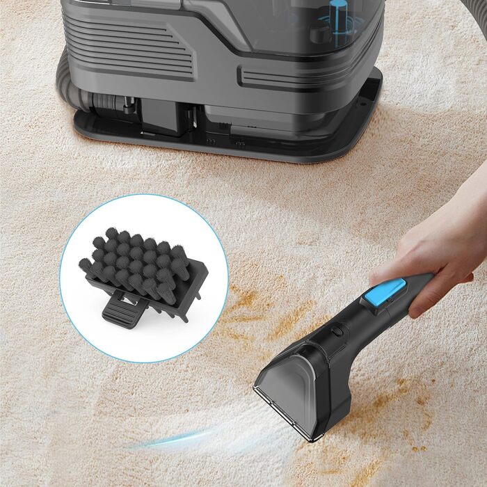 Портативний пилосос для чищення м'яких меблів та килимів C10, 530W, 18kPa, блакитний