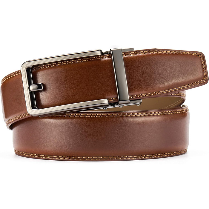 Чорний шкіряний ремінь CHAOREN для чоловіків – автоматичний ремінь без пряжок для костюма та повсякденного одягу (ширина 35 мм)