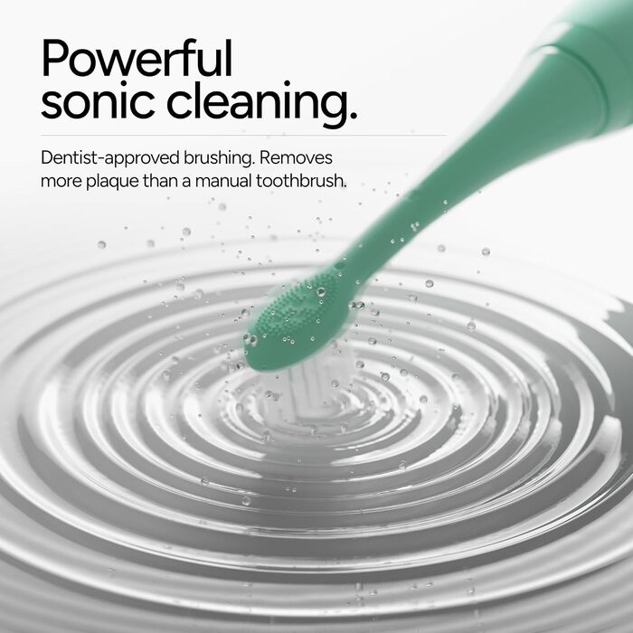 Електрична зубна щітка Ordo Sonic Advanced Smart Tech: 4 режими чищення, акумулятор, силіконовий полірувальник, USB-зарядка, м'ятний колір