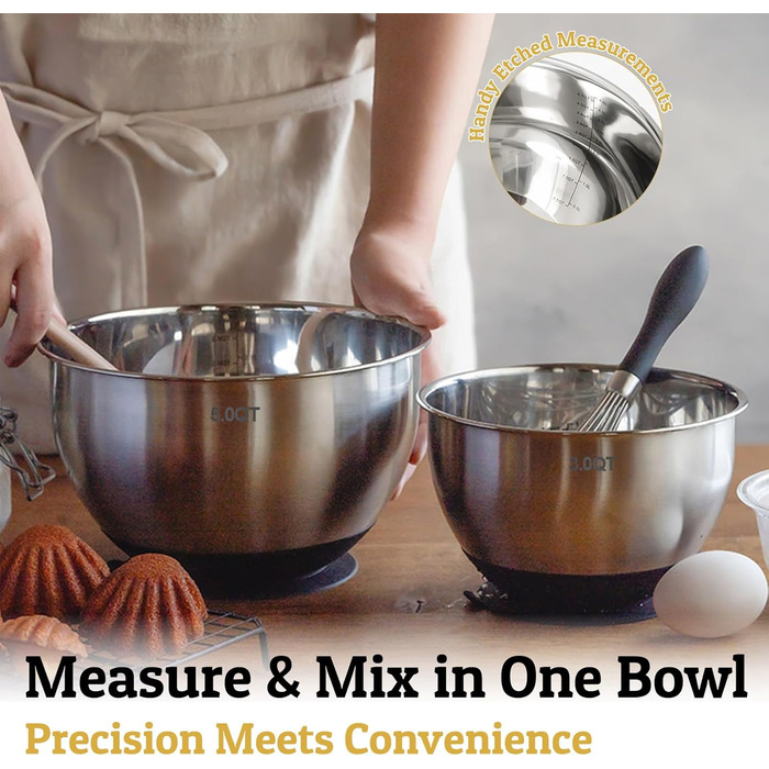 Набір мисок Deedro з прозорим кришками (5 шт.) – 4.7L/2.8L/1.9L/1.4L/0.63L | Миски для перемішування, салатники, набір мисок | Нековзні, складані, придатні для миття в посудомийній машині | Включено тертку (Чорний)