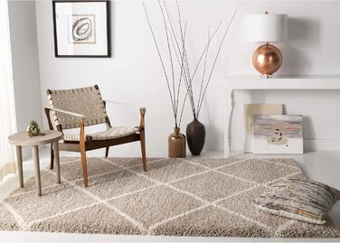 Килим SAFAVIEH Zottelig для вітальні, їдальні, спальні - колекція Hudson Shag, високий ворс, бежевий та слонова кістка, 183 x 274 см, прямокутний