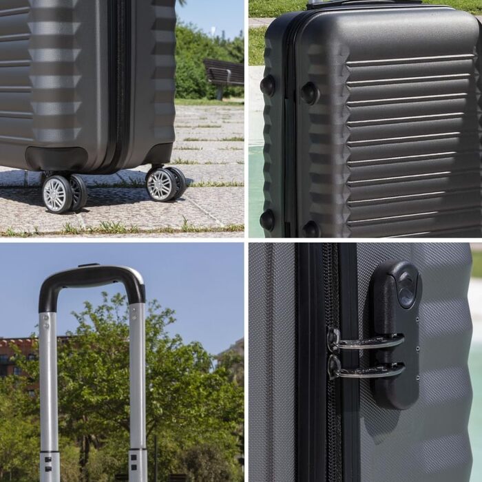 Набір валіз NUMADA 4 шт. (75см, 63см, 53см, органайзер) - ABS, жорсткий, з коліщатами