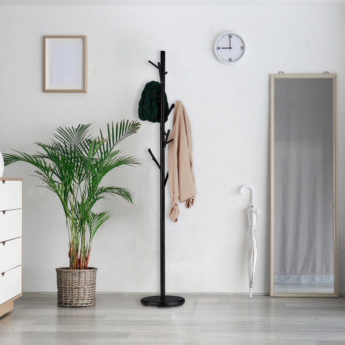 Relaxdays Black Tree-Shaped Coat Rack