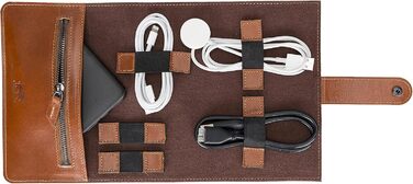 Органайзер для подорожей Solo Pelle: універсальний кейс для кабелів, аксесуарів та гаджетів (колір: Cognac Braun)