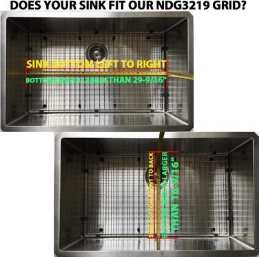 Захисна решітка для кухонної мийки NDG3219, 304 преміум-нержавіюча сталь, 74x41 см