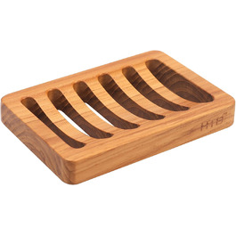 Дерев'яна мильниця з теку (водоспад) від HTB - мильниця з дерева для ванної, кухні, умивальника та стільниці