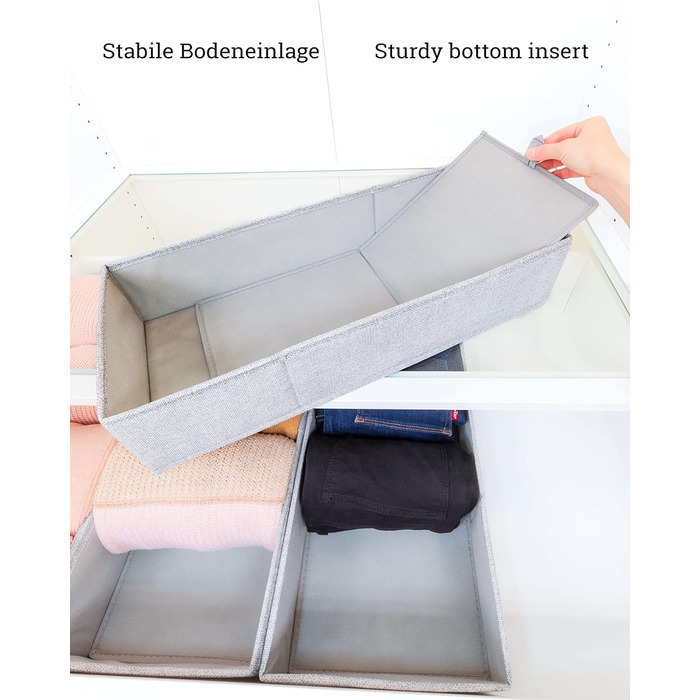 PAX100 File Folding Box for IKEA Pax Wardrobe; THE ORIGINAL; perfectly fitting; Stable base; Drawer organization system, set of 4
