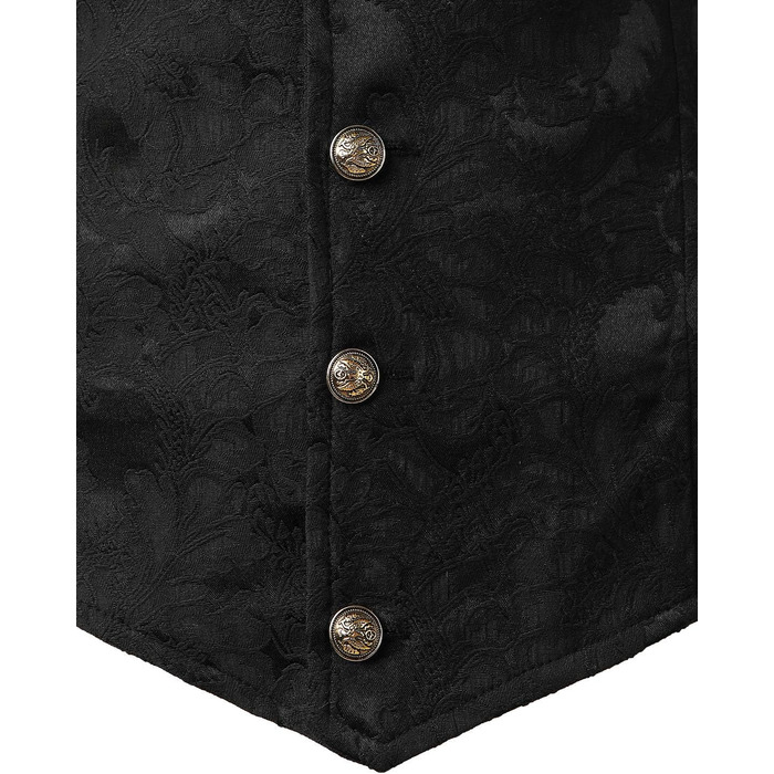 Чоловічий вікторіанський костюмний жилет VATPAVE у стилі стимпанк, готика, чорний