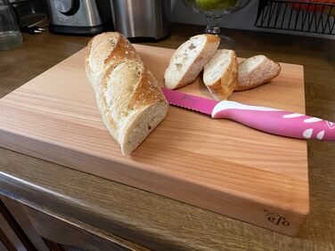 EFO Solid Cutting Board - Solid Chopping Block - Robust Cutting Block - Meat Cutting Board - Bread Board - Large Wooden Kitchen Board - XXL Chopping Block - Made of Beechwood (40x30x4cm)