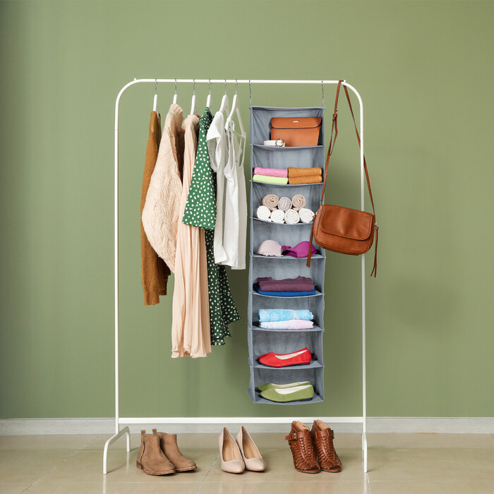 Relaxdays Hanging Shelf Closet Organizer with 8 Compartments