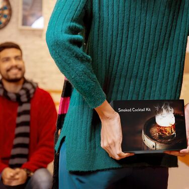 Набір для копчення коктейлів з факелом - 8 смаків дерев'яної стружки - Набір для диму Whiskey, Bourbon, Old Fashioned, подарунок на день народження, Різдво для чоловіків, тата, чоловіка