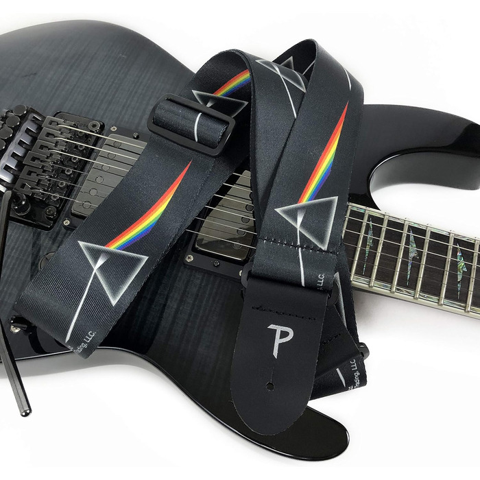 Гітарний ремінь Perri's Leathers Pink Floyd Dark Side of the Moon - Офіційний ліцензований продукт, поліестер, регульований, для акустичної/басової/електрогітари, з Канади