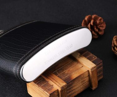 Фляга з імітацією крокодилячої шкіри, нержавіюча сталь, 510 мл, для віскі та лікеру, обгорнута PU-шкірою, TANEAXON