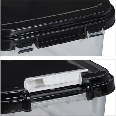 Коробки для корму для собак Relaxdays 2 шт., 10L та 30L, з кришкою, роликами, лопаткою, прозорі/чорні