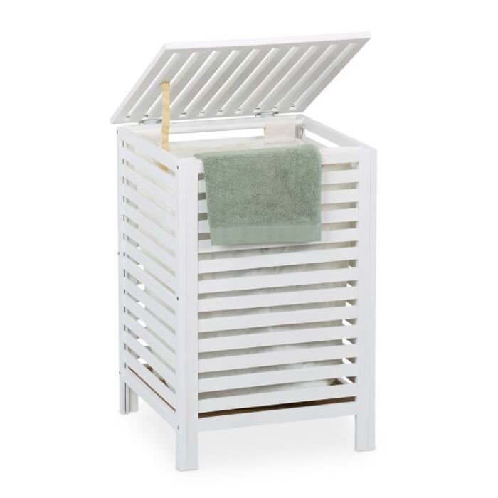 Relaxdays Laundry Hamper Walnut with Bag