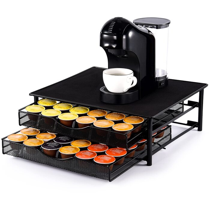 Підставка для капсул Dolce Gusto металева, на 72 капсули, 2 яруси, чорна. Органайзер для зберігання кавових капсул